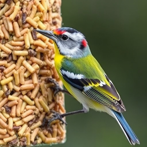 Close-up of suet and mealworm mix