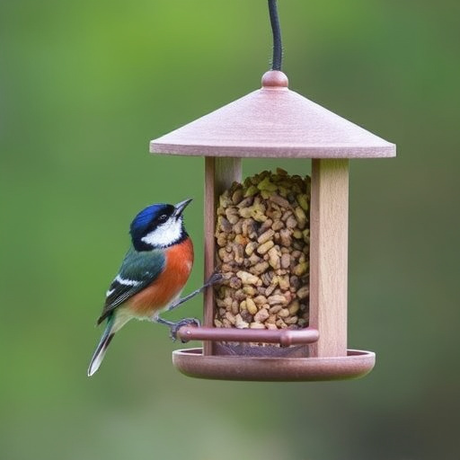 Close-up of suet feeder with robin