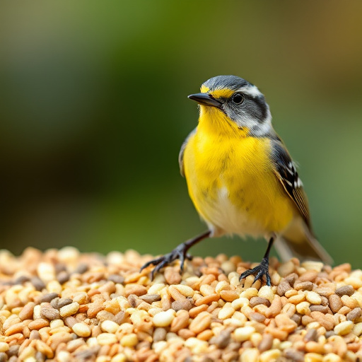 Close-up of sunflower and millet seeds