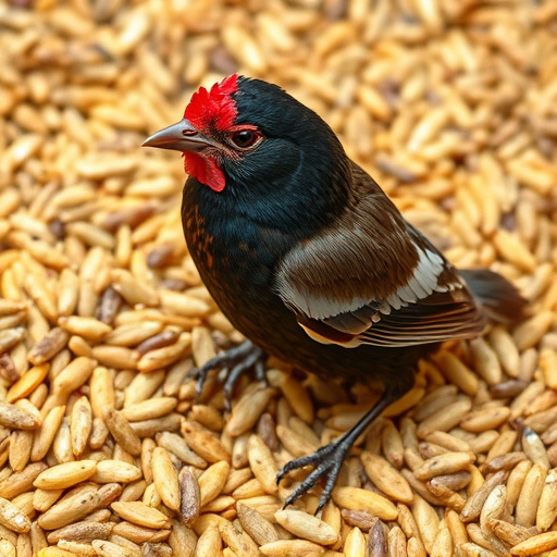 Close-up of sunflower and millet seeds