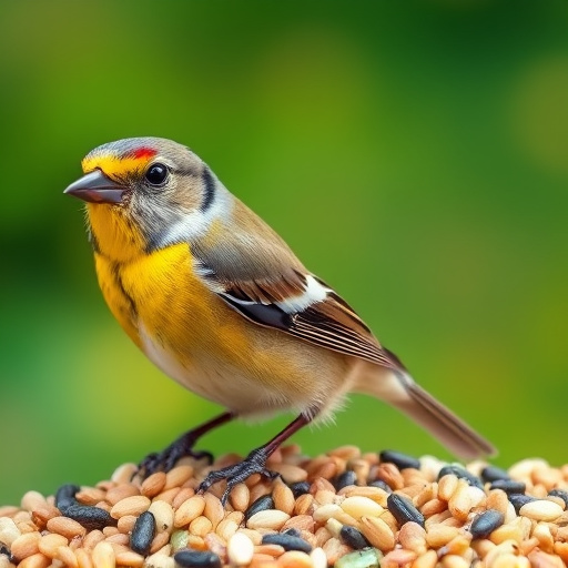 Close-up of varied seeds for birds