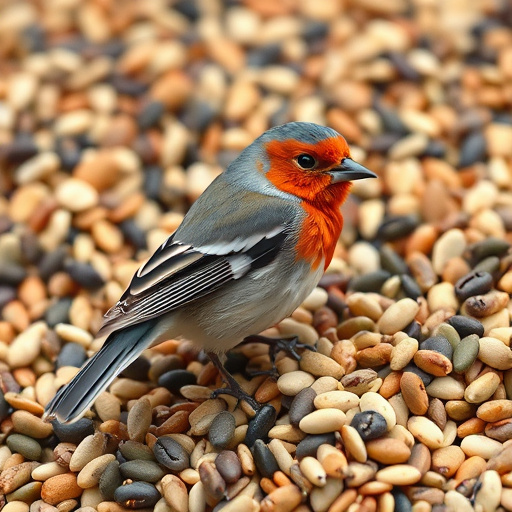Close-up of varied seeds for birds