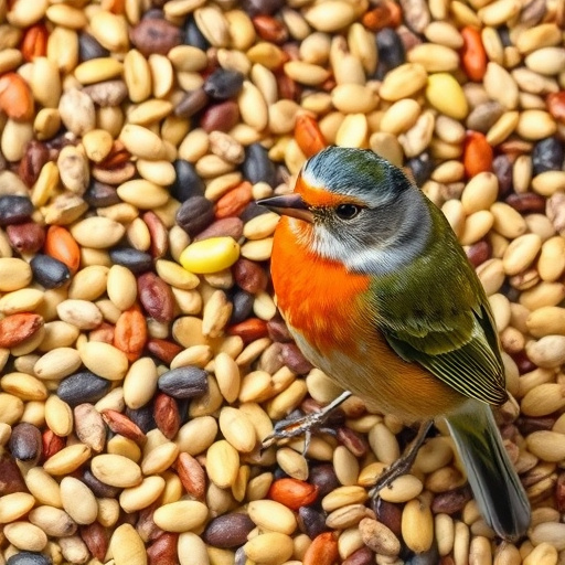 Close-up of wheat-free bird seed mix