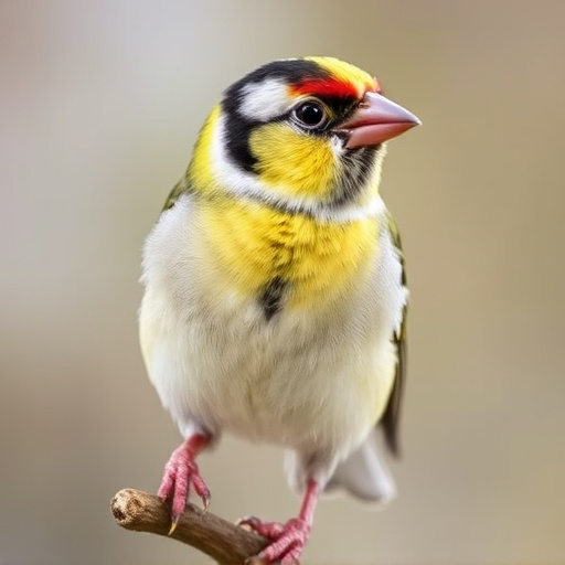 Colourful finches perched near seed mix