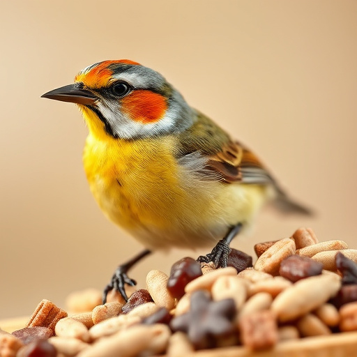 Colourful wheat-free bird food mix