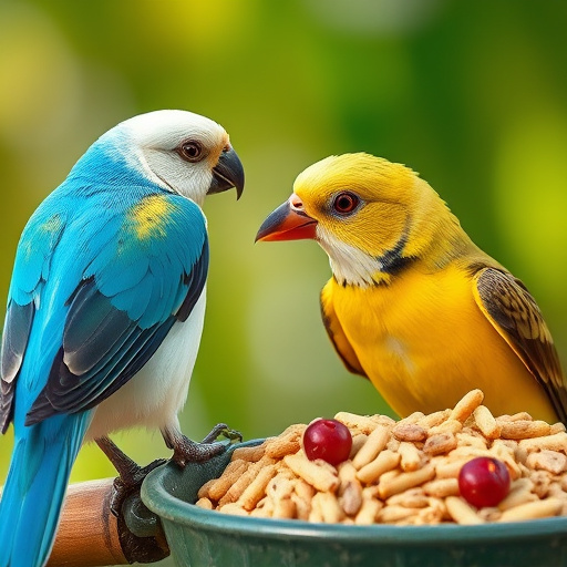 Colourful wheat-free bird food mix