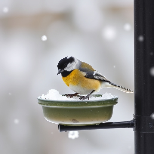 Covered ground feeder in shaded garden