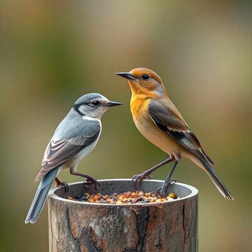 Covered ground feeder in shaded garden