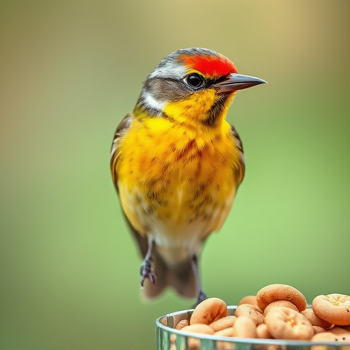 Dried fruits scattered on bird table