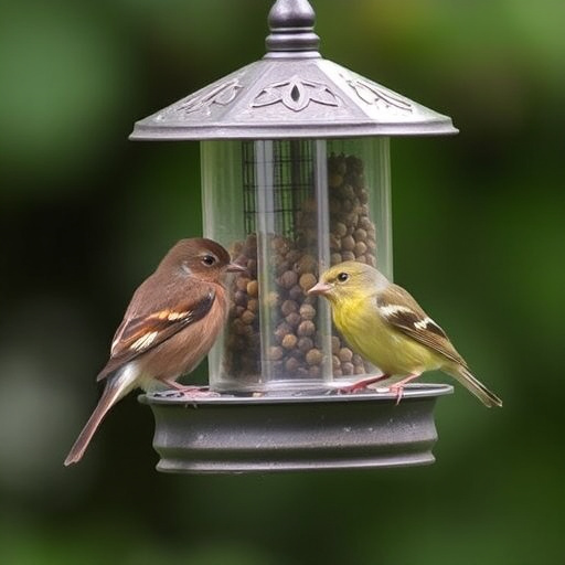 Elevated bird feeder with rat guard