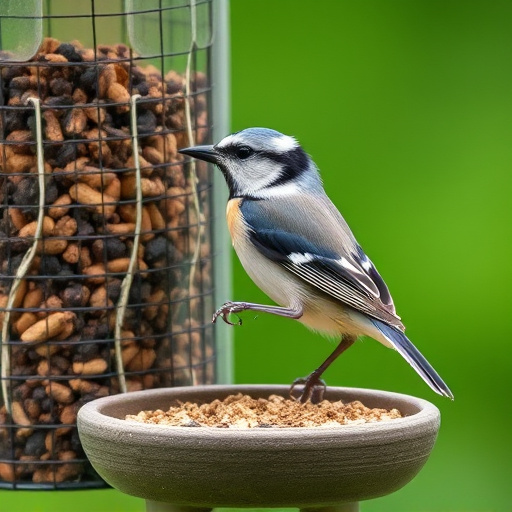 Elevated bird feeder with rat guard