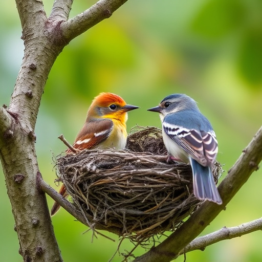 Empty bird nest in late summer
