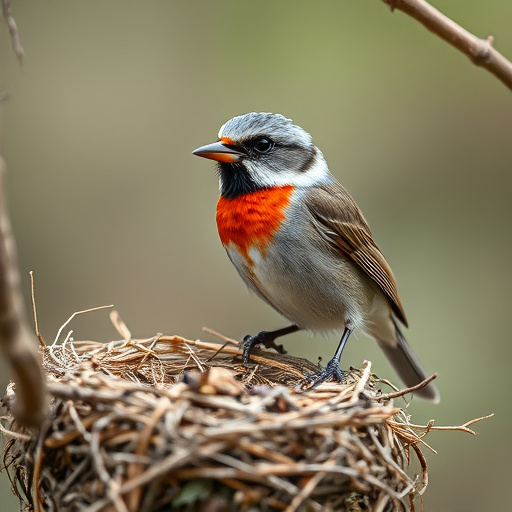 Empty bird nest in late summer