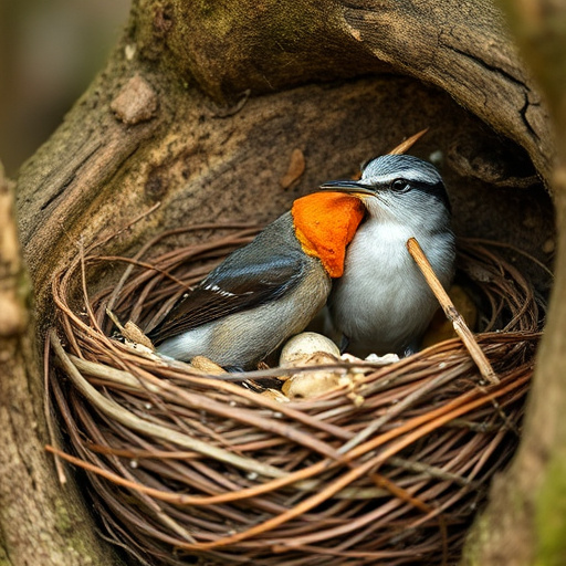 Empty bird nest in late summer
