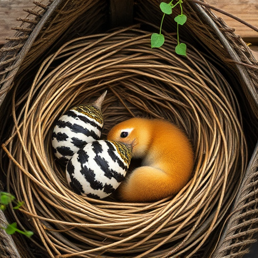 Empty bird nest in late summer