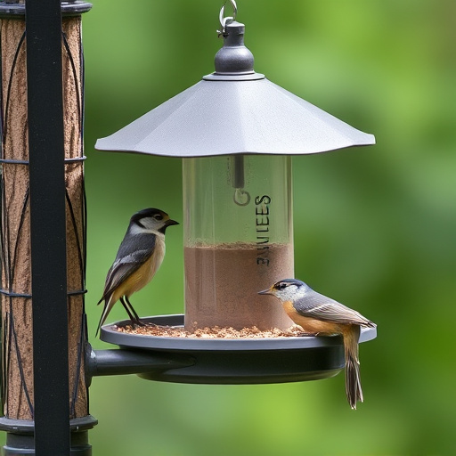 Fat ball bird feeder hanging from branch
