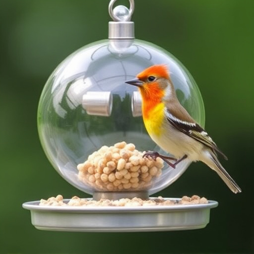 Fat ball bird feeder hanging from branch