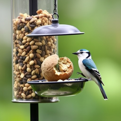 Fat ball bird feeder hanging from branch