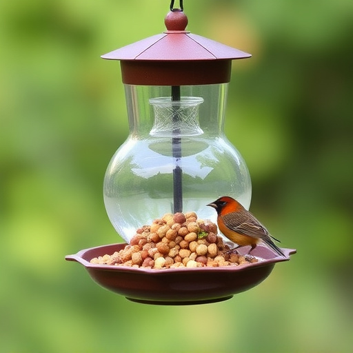 Fat ball bird feeder hanging from branch