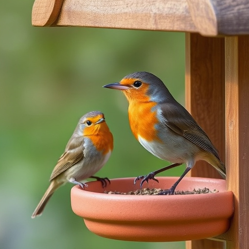 Fat balls hanging near robin perch