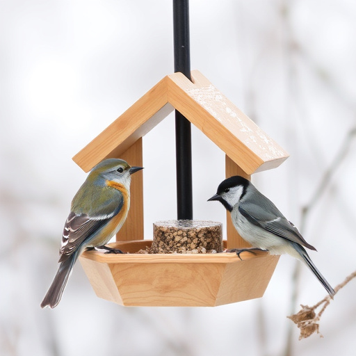 Fat balls hanging on garden feeder
