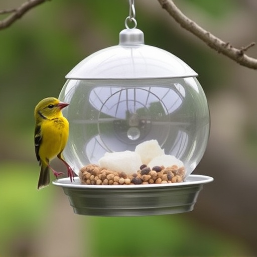 Fat balls stacked in wire bird feeder