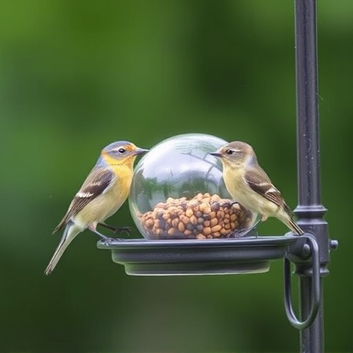 Fat balls stacked in wire bird feeder