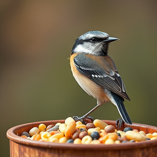 Fat pellets placed on bird table