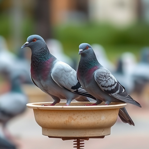 Feeder design deterring pigeons effectively