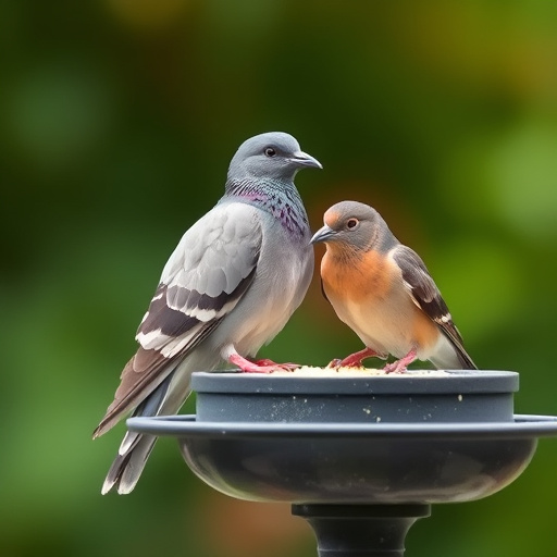 Feeder design deterring pigeons effectively