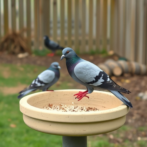 Feeder design deterring pigeons effectively