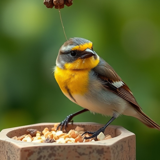 Feeding soft mealworms to fledgling