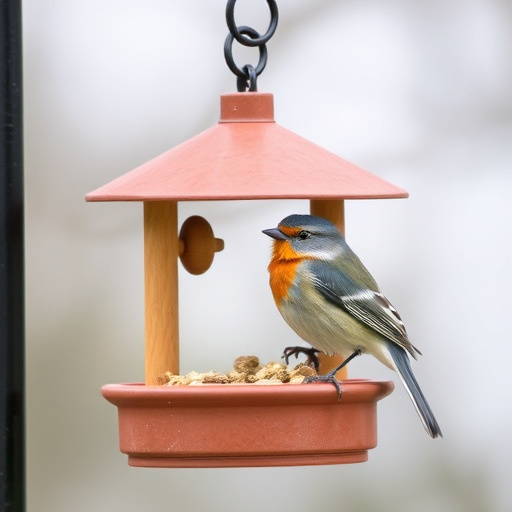 Feeding station with small bird silhouettes