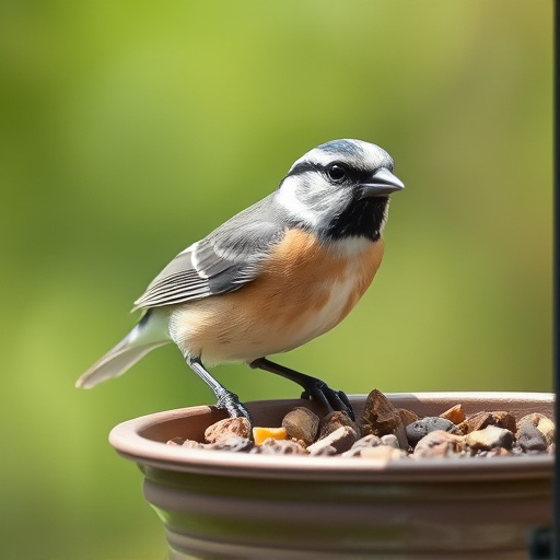 Feeding station with small bird silhouettes
