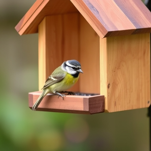 Feeding station with small bird silhouettes