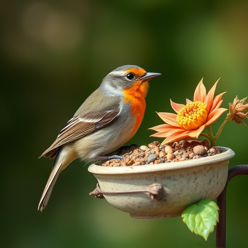 Finches eating from hanging bird table