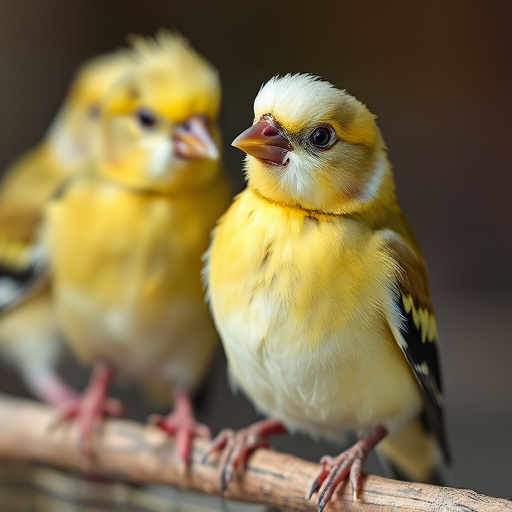 Fledgling bird receiving nutritious meal