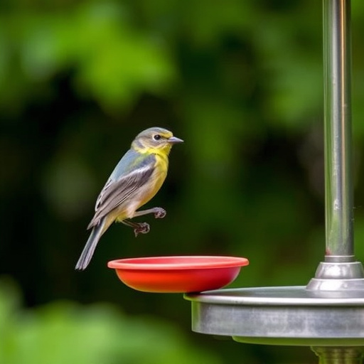 Freestanding bird table with pitched roof