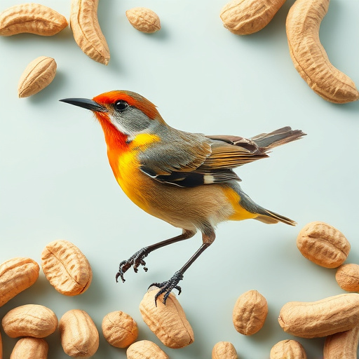 Fresh bird peanuts in rustic storage sack