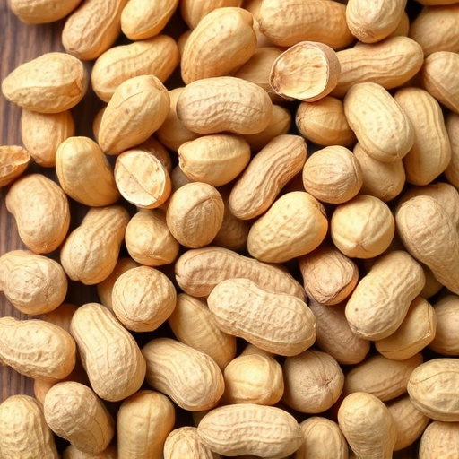 Fresh bird peanuts in rustic storage sack