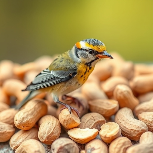Fresh bird peanuts in rustic storage sack