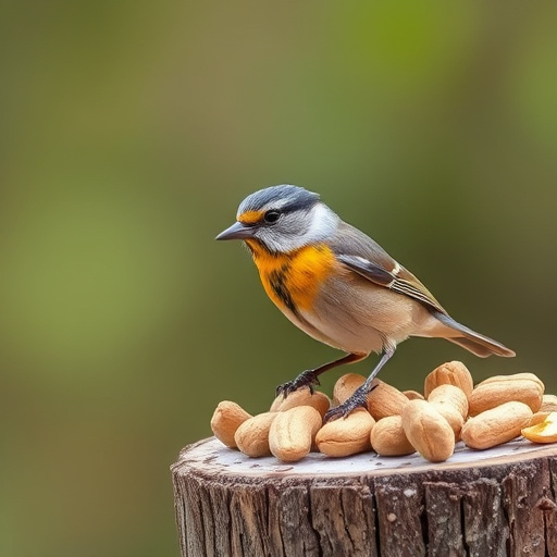 Fresh bird peanuts in rustic storage sack