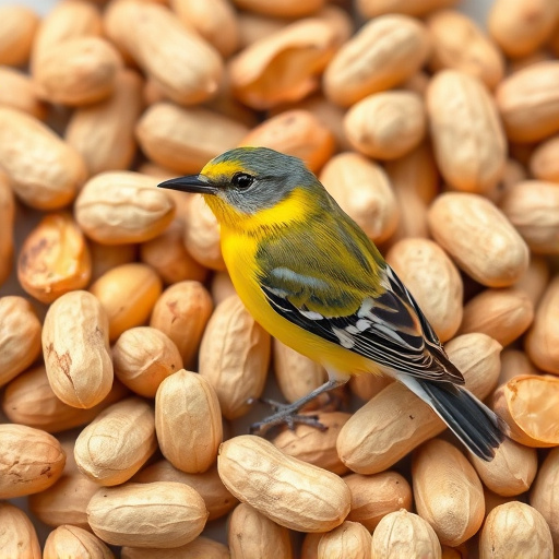 Fresh bird peanuts in rustic storage sack
