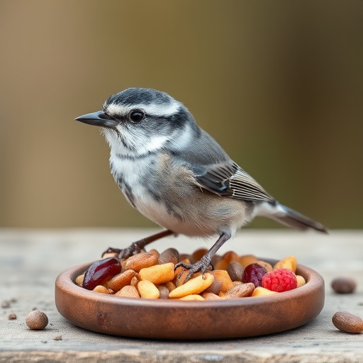 Garden bird perched on caged feeder