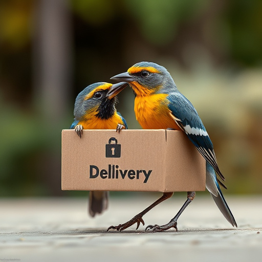 Garden bird seed box on doorstep