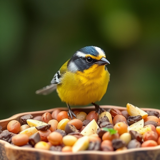 Garden bird seed box on doorstep
