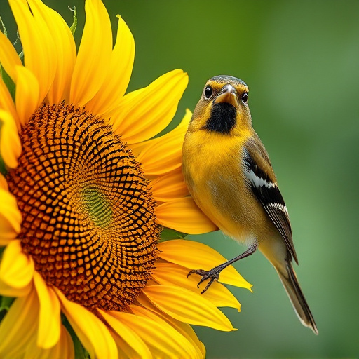 Garden bird table with sunflower seeds