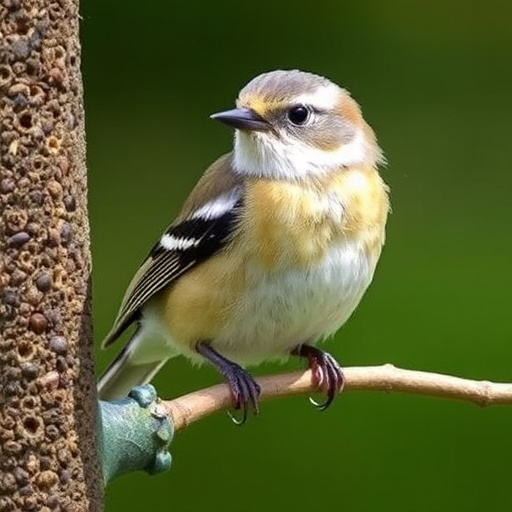 Garden birds feeding on chopped apple