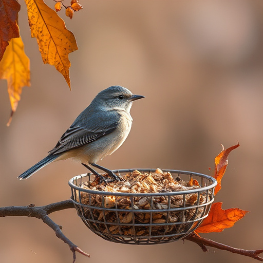 Garden birds feeding on sunflower seeds