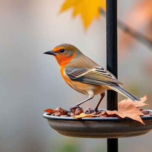 Garden birds feeding on sunflower seeds